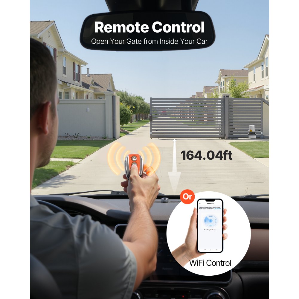 VEVOR Automatic Gate Opener, 900W Electric Sliding Gate Opener for Doors up to 65.6ft 4409lbs, Chain Drive Rolling Door Motor with Infrared Sensor & 2 Remote Controls, Driveway Gates Opening System