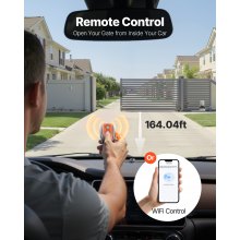 900W Electric Sliding Gate Opener 4409lbs Chain Drive Infrared Sensor 2 Remotes
