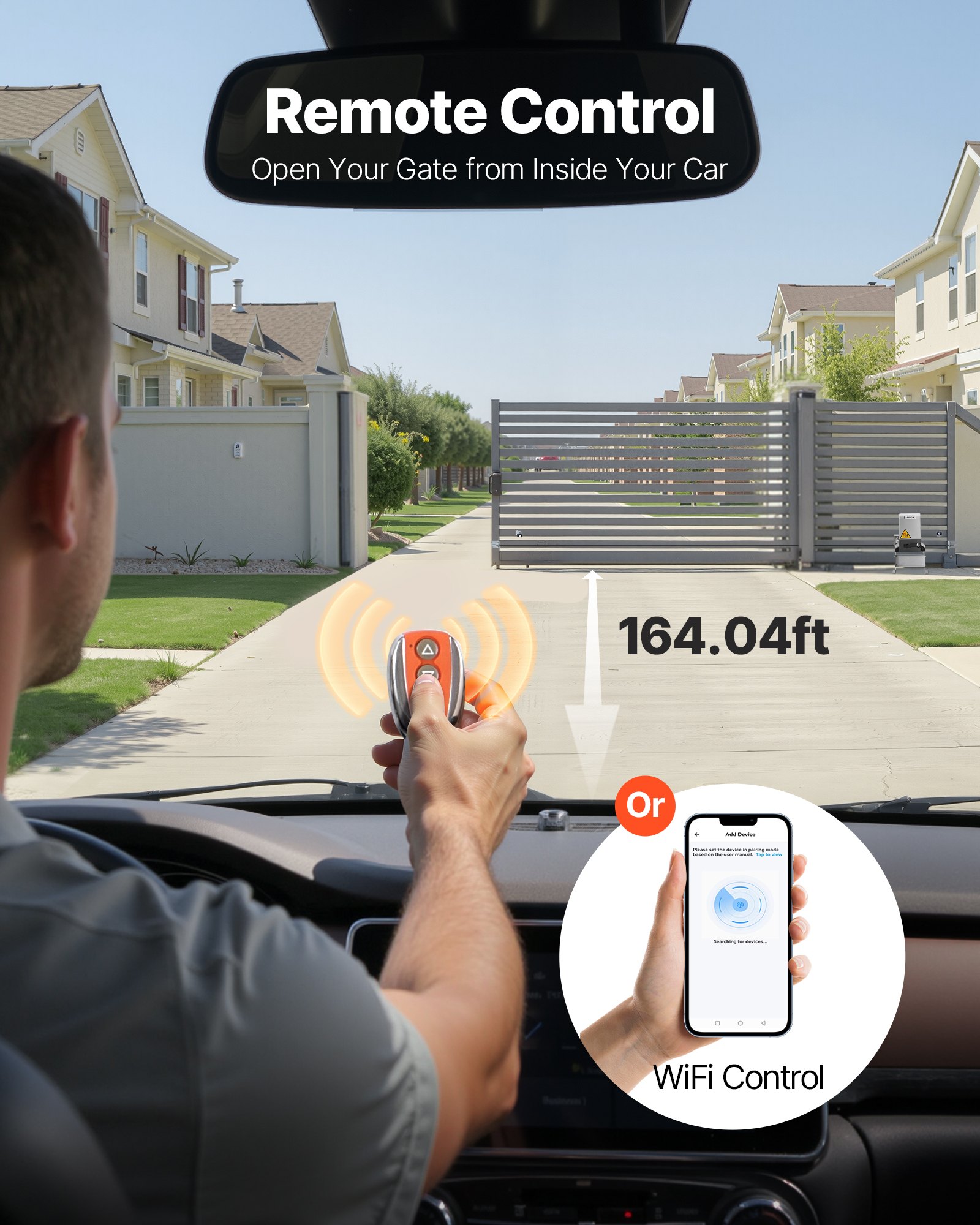 VEVOR Automatic Gate Opener, 900W Electric Sliding Gate Opener for Doors up to 65.6ft 4409lbs, Chain Drive Rolling Door Motor with Infrared Sensor & 2 Remote Controls, Driveway Gates Opening System