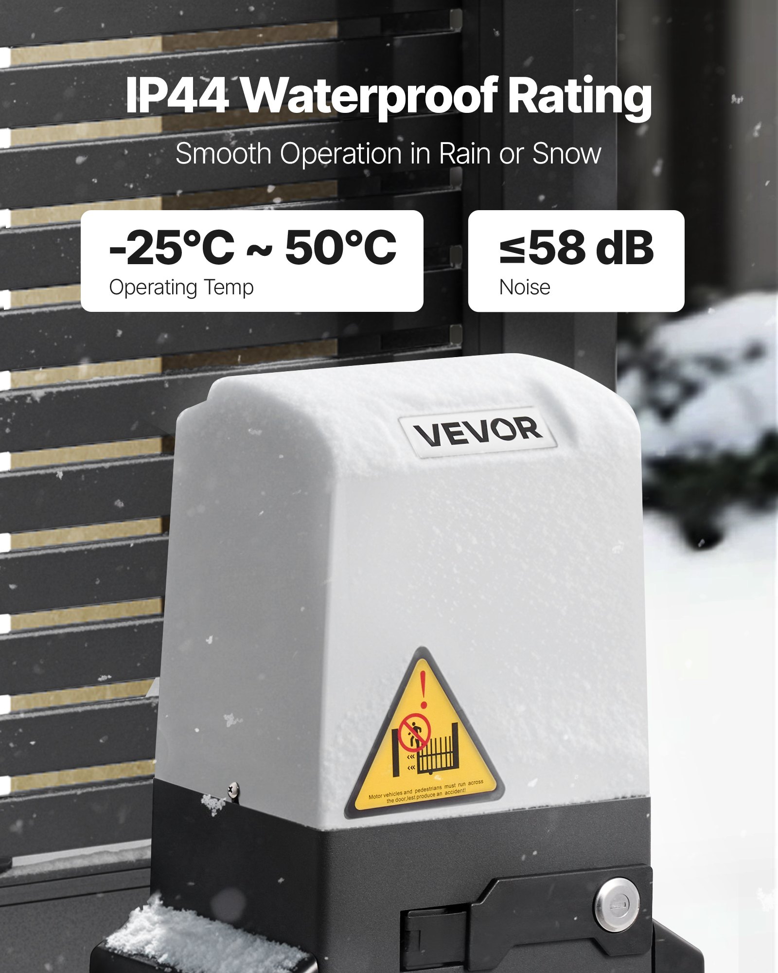 VEVOR Automatic Gate Opener, 280W Electric Sliding Gate Opener for Doors up to 25m 816kg, Nylon Gear Rack Rolling Door Motor with Infrared Sensor & 2 Remote Controls, Driveway Gates Opening System