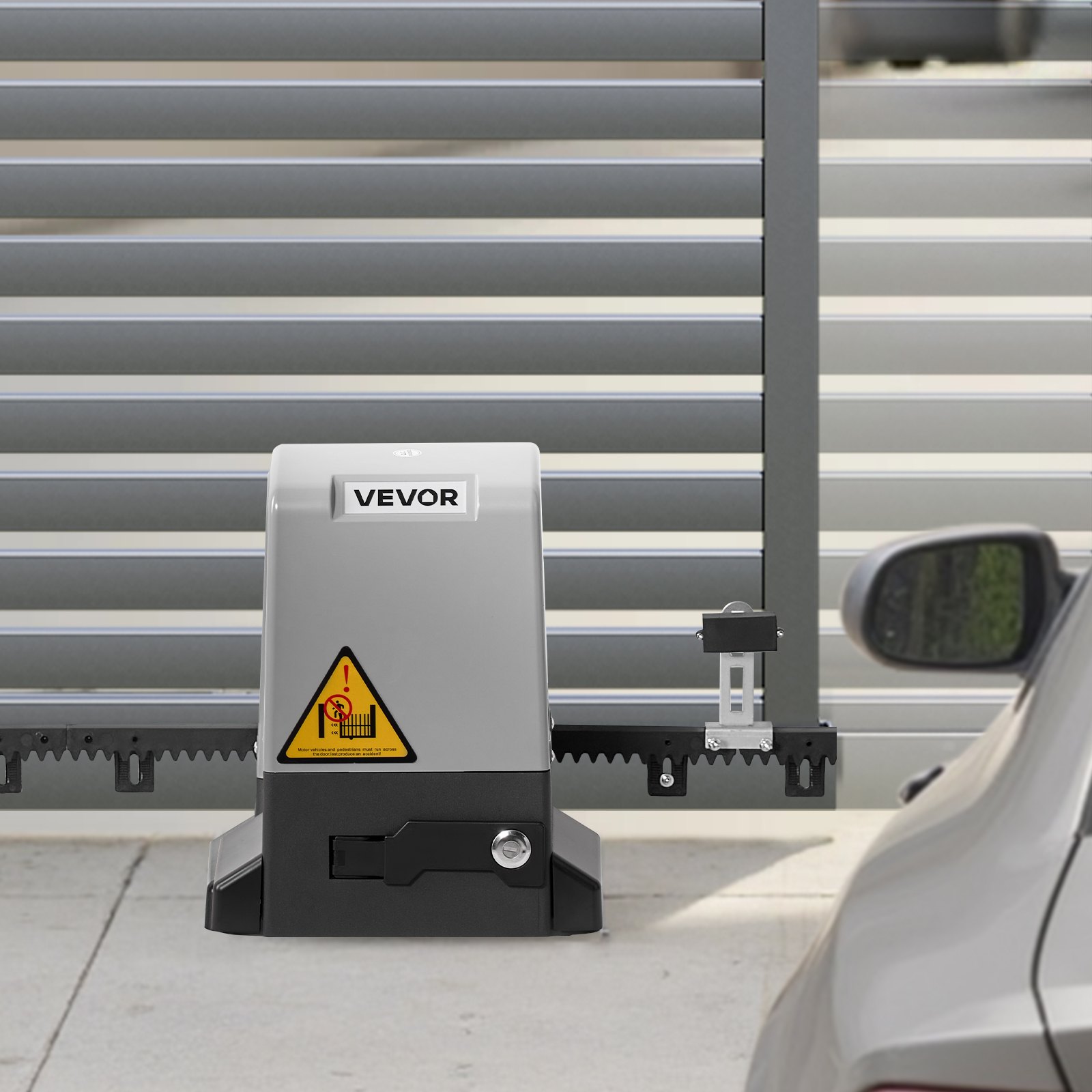 VEVOR Automatic Gate Opener, 280W Electric Sliding Gate Opener for Doors up to 25m 816kg, Nylon Gear Rack Rolling Door Motor with Infrared Sensor & 2 Remote Controls, Driveway Gates Opening System