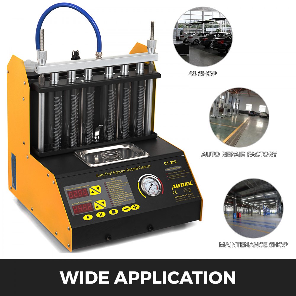 Auto Fuel Injector Cleaner Tester 6 Cylinder Car Motorcycle Fuel Cleaning Tools Ultrasonic Cleaning Trough