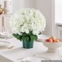 VEVOR Artificial Potted Hydrangeas 508 mm 2-Pack Fake Flower Plants White, for Porch, Patio, Entryway, & Home Decor, Indoor & Outdoor Use, Silk and PE Blooms in Pots, Ready to Display Faux Plants