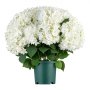 VEVOR Artificial Potted Hydrangeas 508 mm 2-Pack Fake Flower Plants White, for Porch, Patio, Entryway, & Home Decor, Indoor & Outdoor Use, Silk and PE Blooms in Pots, Ready to Display Faux Plants
