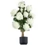 VEVOR Artificial Potted Hydrangeas 889 mm 2-Pack Fake Flower Plants White, for Porch, Patio, Entryway, & Home Decor, Indoor & Outdoor Use, Silk and PE Blooms in Pots, Ready to Display Faux Plants