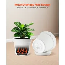 VEVOR 16 Packs 6 in Durable Plastic Planter Pots with Drainage Holes & Saucers