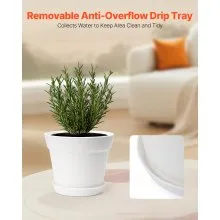VEVOR 16 Packs 6 in Durable Plastic Planter Pots with Drainage Holes & Saucers