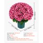 VEVOR Artificial Potted Geraniums 20 in 2-Pack Fake Flower Plants Deep Pink, for Porch, Patio, Entryway, & Home Decor, Indoor & Outdoor Use, Silk and PE Blooms in Pots, Ready to Display Faux Plants