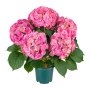 VEVOR Artificial Potted Hydrangeas 711 mm 2-Pack Fake Flower Plants Pink, for Porch, Patio, Entryway, & Home Decor, Indoor & Outdoor Use, Silk and PE Blooms in Pots, Ready to Display Faux Plants