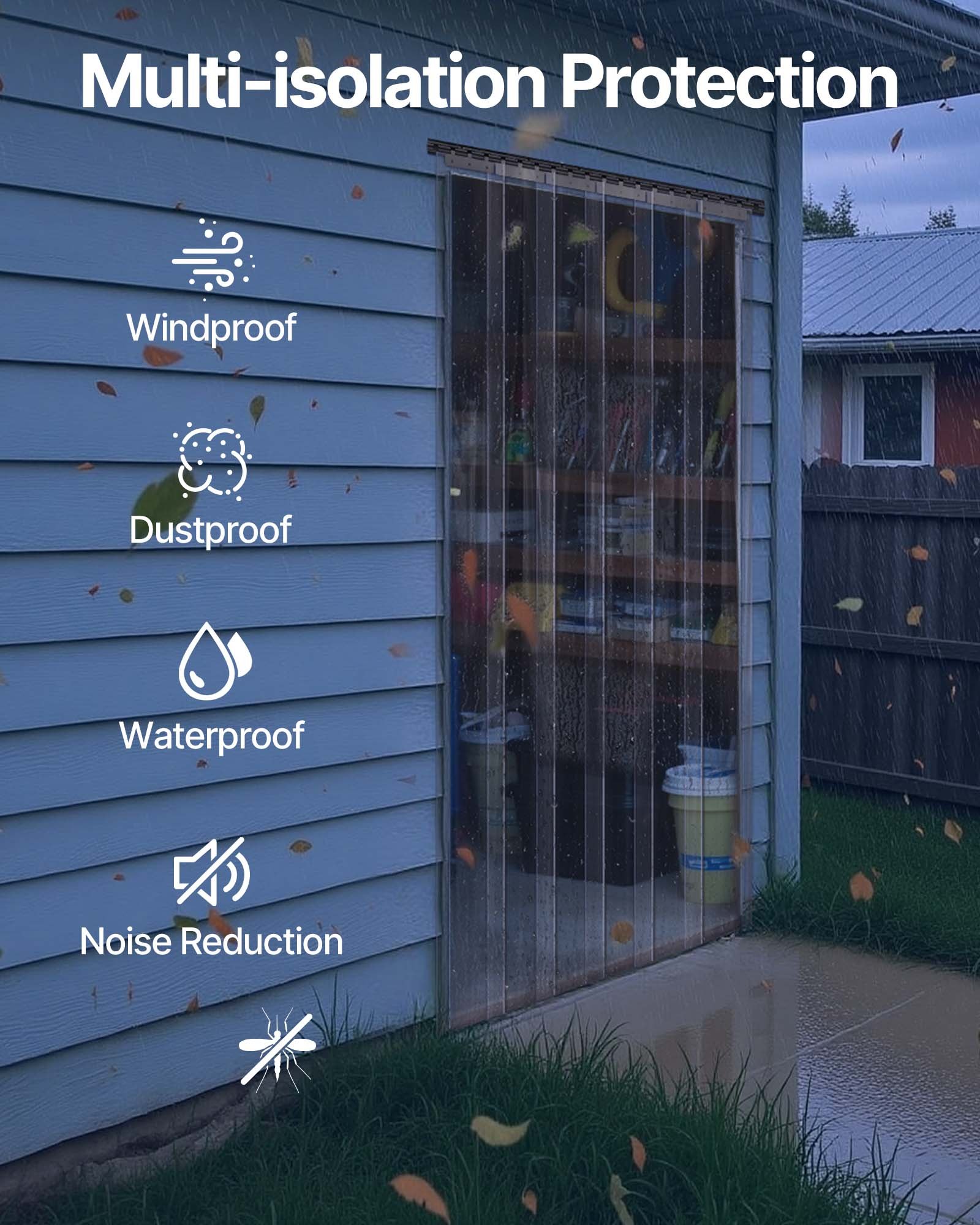 VEVOR Strip Curtain PVC Door Curtain 244 x 244 cm Cooler Freezer Clear Plastic