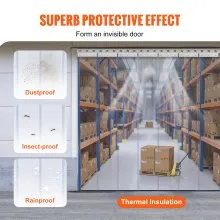 VEVOR Strip Curtain, 84" Height x 42" Width, 0.08" Thickness, 7PCS Clear PVC Strip Door Curtain, Freezer Curtain, Plastic Door Strips for Walk in Freezers, Coolers & Warehouse Doors, with 50% Overlap