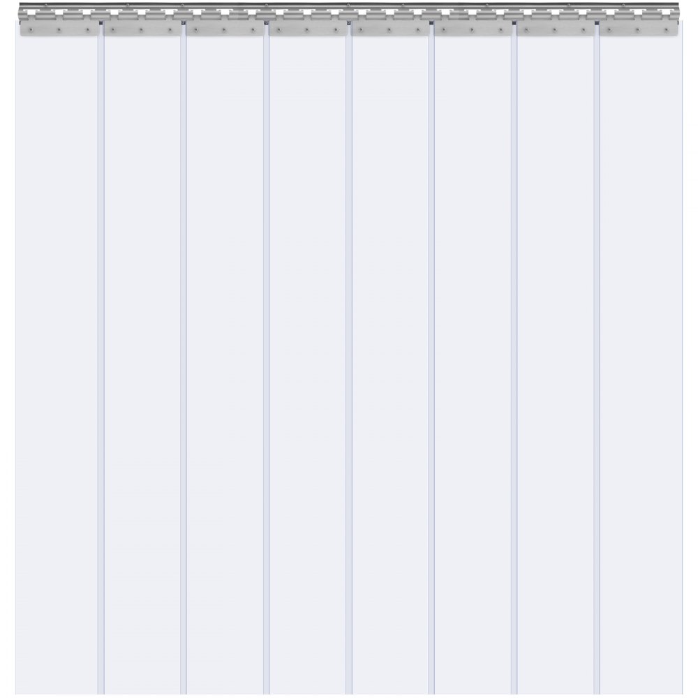 VEVOR Strip Curtain, 213.4 cm Height x 122 cm Width, 2 mm Thickness, 8PCS Clear PVC Strip Door Curtain, Freezer Curtain, Plastic Door Strips for Walk in Freezers, Cooler, Warehouse, with 50% Overlap