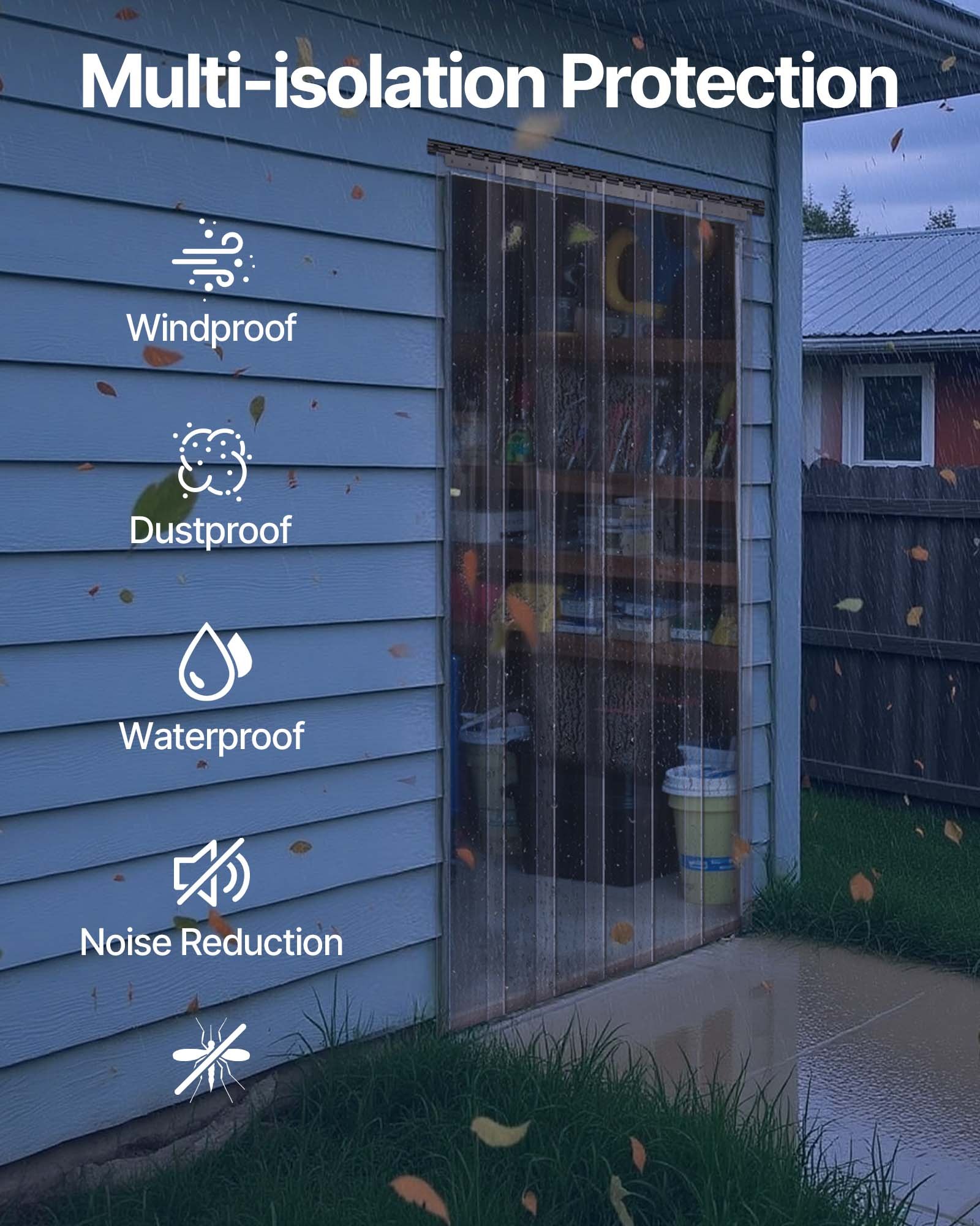 VEVOR Strip Curtain, 213.4 cm Height x 97 cm Width, 2 mm Thickness, 6PCS Clear PVC Strip Door Curtain, Freezer Curtain, Plastic Door Strips for Walk in Freezers, Coolers, Warehouse, with 50% Overlap