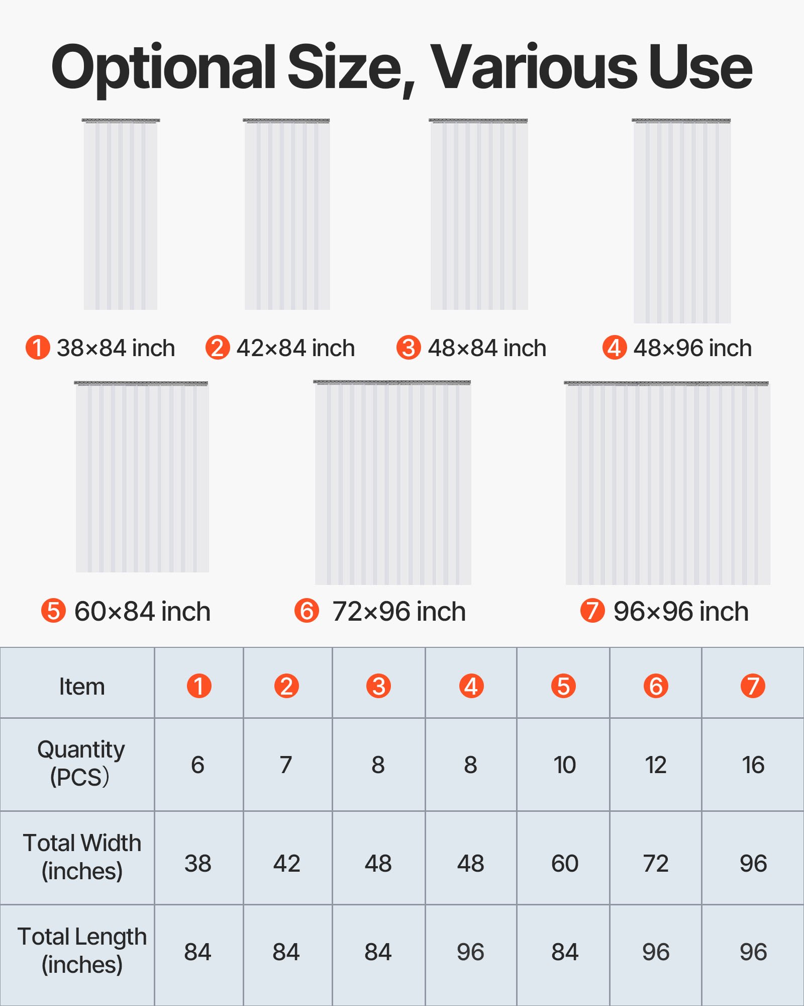 VEVOR Strip Curtain, 213.4 cm Height x 97 cm Width, 2 mm Thickness, 6PCS Clear PVC Strip Door Curtain, Freezer Curtain, Plastic Door Strips for Walk in Freezers, Coolers, Warehouse, with 50% Overlap