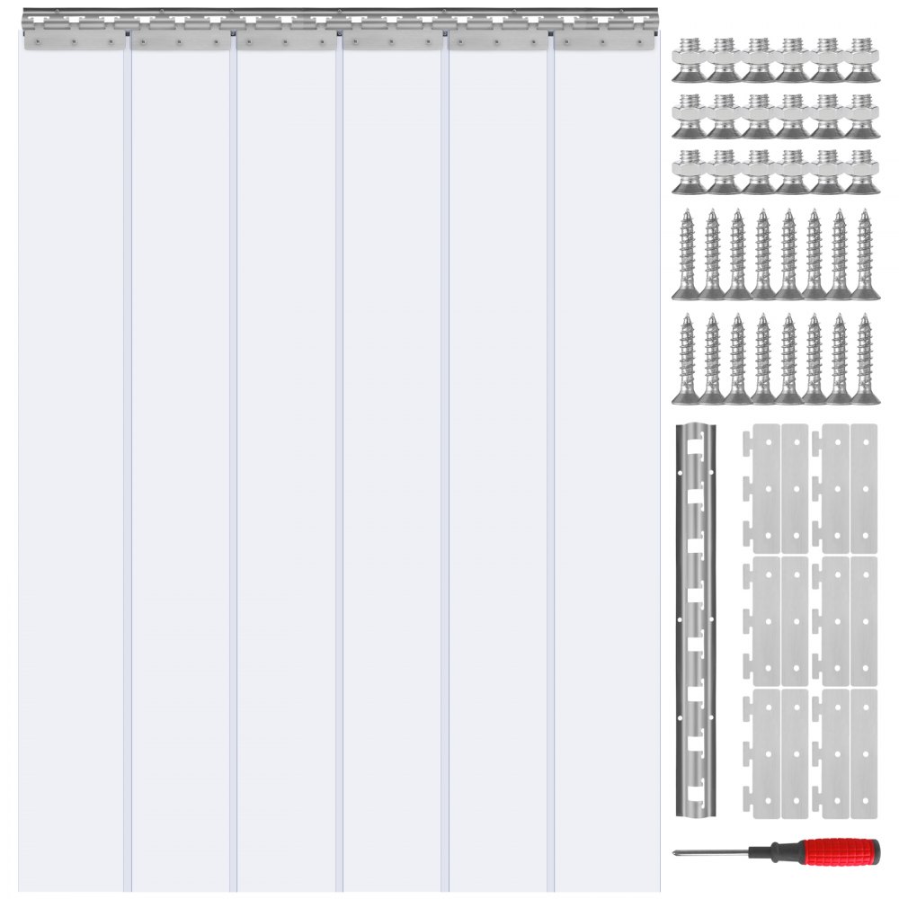 VEVOR Strip Curtain PVC Door Curtain 38" x 84" Cooler Freezer Clear Plastic