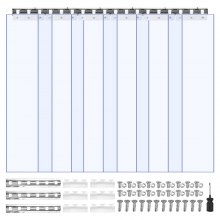 VEVOR Strip Curtain PVC Door Curtain 96.5 cm x 213.4 cm Cooler Freezer Clear Plastic