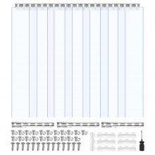 VEVOR Clear PVC Strip Curtain, 2.1 m Height x 1 m Width x 2 mm Thickness, 7 PCS Walk in Freezer Cooler Curtain Strips, Smooth Waterproof Plastic Door Strips for Warehouse, Freezer, Garage Doors