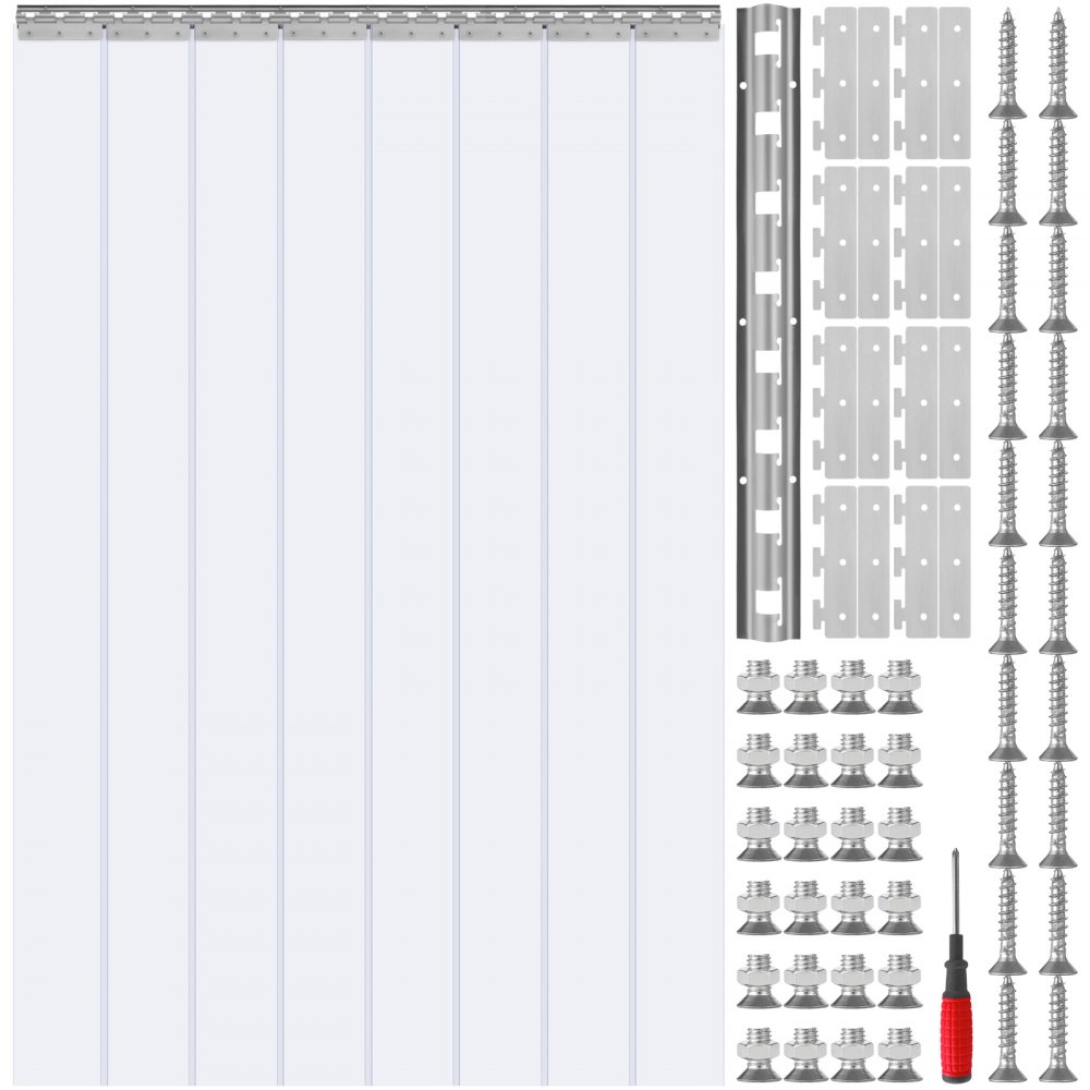 VEVOR-nauhaverho PVC-oviverho 48" x 96" Jääkaappipakastimen kirkas muovi