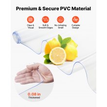 VEVOR Strip Curtain PVC Door Curtain 121.9 cm x 213.4 cm Cooler Freezer Clear Plastic