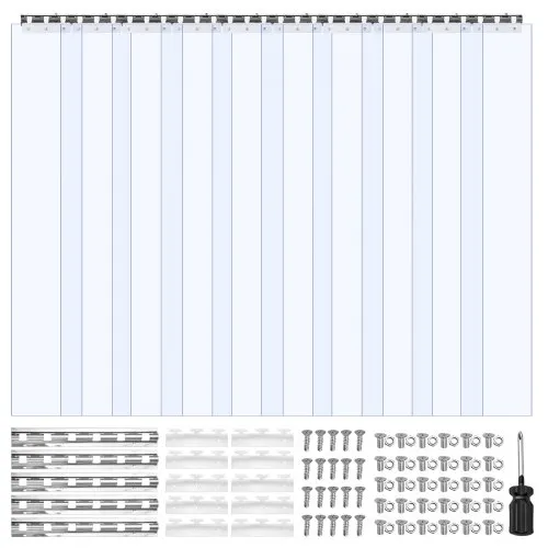 Clear PVC Strip Curtain, 84 In Height X 36 In Width X 0.08 In Thickness, 6 PCS Walk In Freezer Cooler Curtain Strips, Smooth Waterproof Plastic Door Strips For Warehouse Freezer Garage Doors P 010846950118 Clear PVC Strip Curtain, 84 In Height X 36 In Width X 0.08 In Thickness, 6 PCS Walk In Freezer Cooler Curtain Strips, Smooth Waterproof Plastic Door Strips For Warehouse Freezer Garage Doors P 010846950118