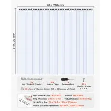 VEVOR Strip Curtain PVC Door Curtain 152.4 cm x 213.4 cm Cooler Freezer Clear Plastic