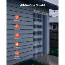 VEVOR Strip Curtain PVC Door Curtain 152.4 cm x 213.4 cm Cooler Freezer Clear Plastic