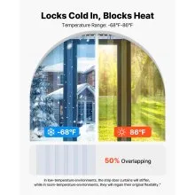 VEVOR Clear PVC Strip Curtain, 84 in Height x 36 in Width x 0.08 in Thickness, 6 PCS Walk in Freezer Cooler Curtain Strips, Thermal Insulating Plastic Door Strips for Warehouse, Freezer, Garage Doors