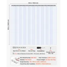 VEVOR Clear PVC Strip Curtain, 96 in Height x 60 in Width x 0.08 in Thickness, 10 PCS Walk in Freezer Cooler Curtain Strips, Smooth Waterproof Plastic Door Strips for Warehouse, Freezer, Garage Doors