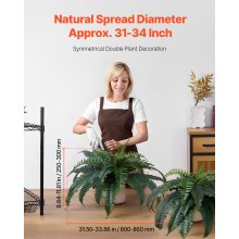 2 Pcs Artificial Boston Ferns Plastic Fern 30 Branches Indoor Outdoor Decor