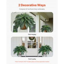 Artificial Boston Ferns Large Plastic Fern 88 Branches Indoor Outdoor Decor