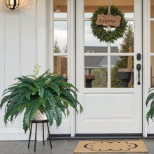 Artificial Boston Ferns Large Plastic Fern 88 Branches Indoor Outdoor Decor