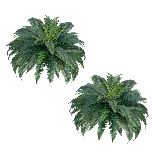 VEVOR 2Pcs Artificial Boston Ferns Plastic Fern 50 Branches Indoor Outdoor Decor