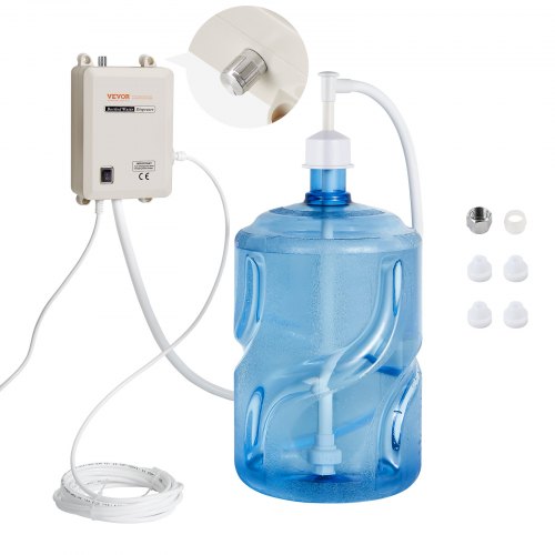 VEVOR Bottled Water Dispenser Pump System, 5 Gallon Dispensing System, Automatic Electric Water Dispenser, Single Inlet Water Jug Pump, Compatible Use with Coffee/Tea Machine, Refrigerator, Ice Maker
