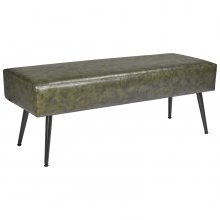PU Leather Bedroom Bench with Metal Legs Shoe Bench for Entryway Green