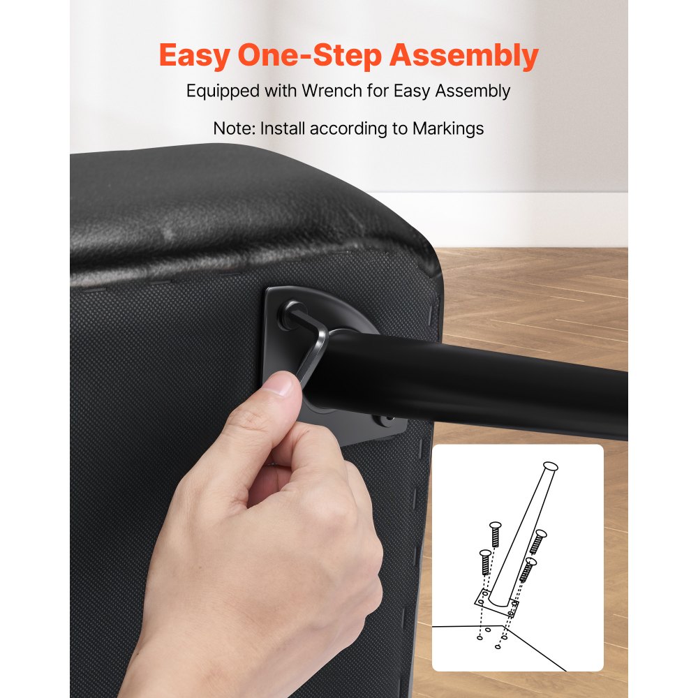 VEVOR Leather Storage Ottoman Bench, PU Leather Bench with Storage and Metal Legs, Modern Shoe Benches Seat for Entryway, Upholstered End of Bed Benches for Living Room, Dining Room, Hallway, Black