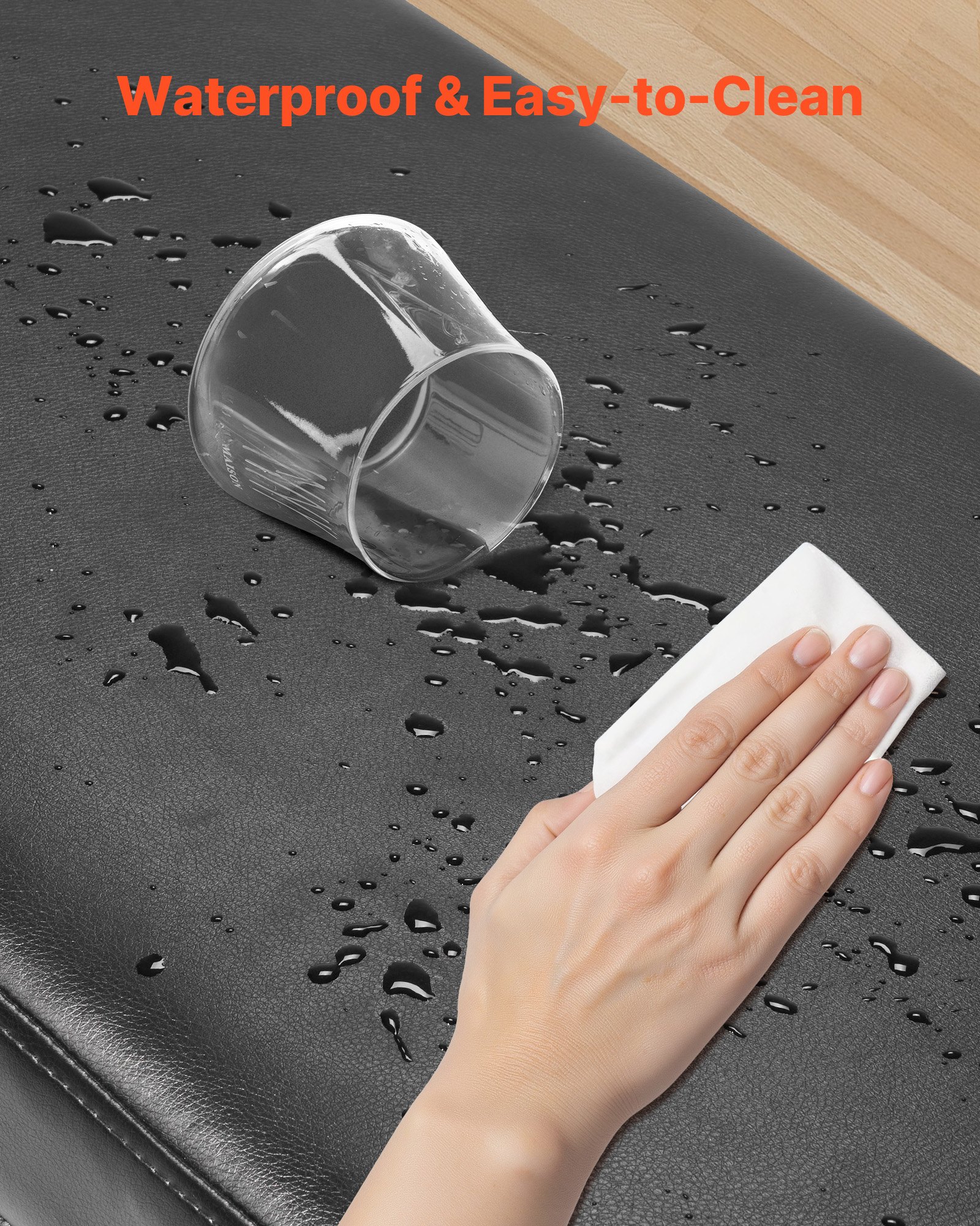 VEVOR PU Leather Storage Ottoman Bench Shoe Seat with Storage & Metal Legs 1200 x 400 x 450 mm Black