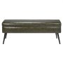 VEVOR Leather Storage Ottoman Bench, PU Leather Bench with Storage and Metal Legs, Modern Shoe Benches Seat for Entryway, Upholstered End of Bed Benches for Living Room, Dining Room, Hallway, Green