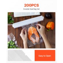 Vacuum Sealer Bags 200 PCS 8 x 12 Inch Non-BPA Food Grade Sealing Storage Bag