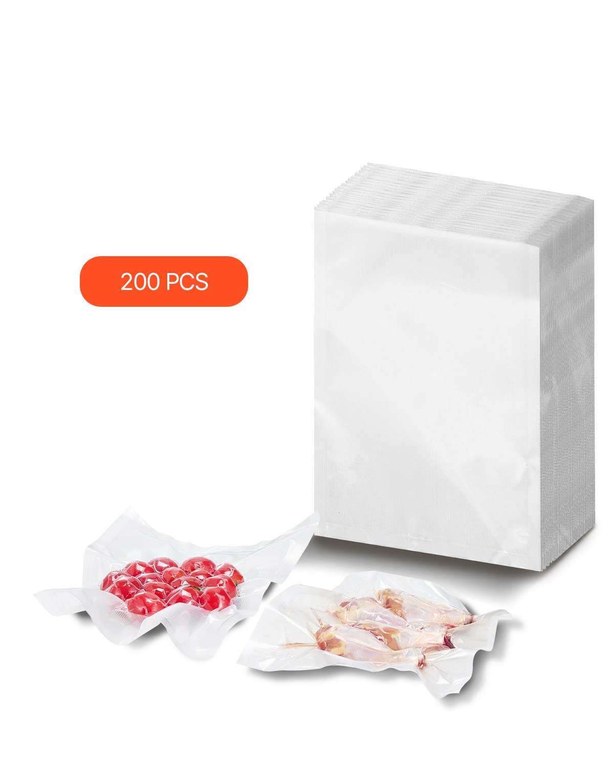 VEVOR Vacuum Sealer Bags, 200 PCS 8 x 12 Inch Durable Seal Bags, Non-BPA Food Grade Seal A Meal Freezer Bags, Vac Sealing Bag for Food Saver, Ideal Food Storage Vacuum Bags for Meal Prep or Sous Vide