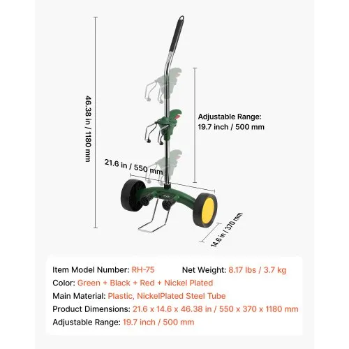 VEVOR Garden Pot Mover, Heavy Duty Plant Dolly Cart with Adjustable  Grabbing Arm, Max 143 LBS