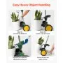 VEVOR Garden Pot Mover, Heavy Duty Plant Dolly Cart with Adjustable Grabbing Arm, Max 65 kg Weight Capacity, Potted Plant Mover Dolly with Suction Cup and Secure Lock, Fits for Indoor & Outdoor Use