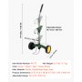 VEVOR Garden Pot Mover, Heavy Duty Plant Dolly Cart with Adjustable Grabbing Arm, Max 65 kg Weight Capacity, Potted Plant Mover Dolly with Suction Cup and Secure Lock, Fits for Indoor & Outdoor Use