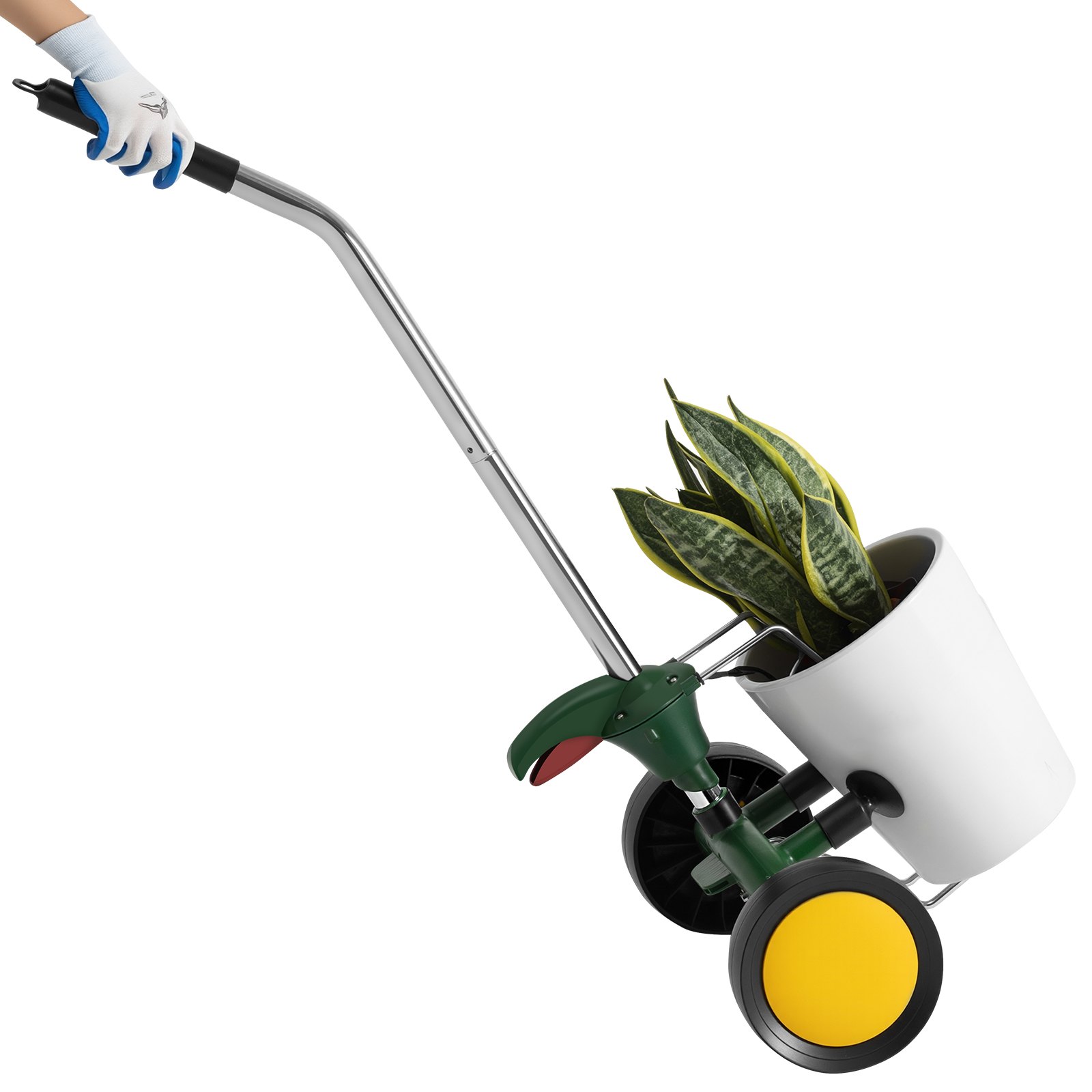 VEVOR Garden Pot Mover, Heavy Duty Plant Dolly Cart with Adjustable Grabbing Arm, Max 65 kg Weight Capacity, Potted Plant Mover Dolly with Suction Cup and Secure Lock, Fits for Indoor & Outdoor Use