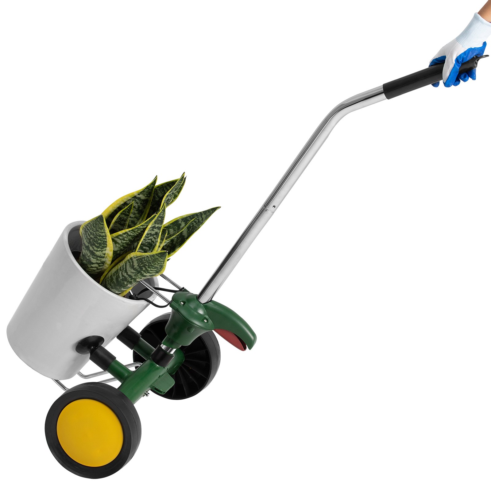 VEVOR Garden Pot Mover, Heavy Duty Plant Dolly Cart with Adjustable Grabbing Arm, Max 65 kg Weight Capacity, Potted Plant Mover Dolly with Suction Cup and Secure Lock, Fits for Indoor & Outdoor Use