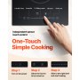 VEVOR Electric Cooktop, 12 inch 2 Burners Built-in Electric Stove Top, 3000W Ceramic Radiant Cooktop with Glass Panel, Touch Control, Timer, Child Lock, 9 Heat Level, Residual Heat Indicator, 220-240V