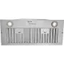 Campana extractora empotrable VEVOR, 800 CFM, 3 velocidades, 30 pulgadas, acero inoxidable, con control por botón, luces LED, filtros deflectores, convertible con o sin conducto, certificación ETL.