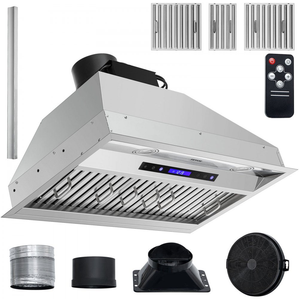 IsEasy Range Hood 30 Inch Under Cabinet, Kitchen Stove Vent Hood, Ducted  Convertible Ductless Range Hood with 3-Speed Exhaust Fan, Stainless Steel