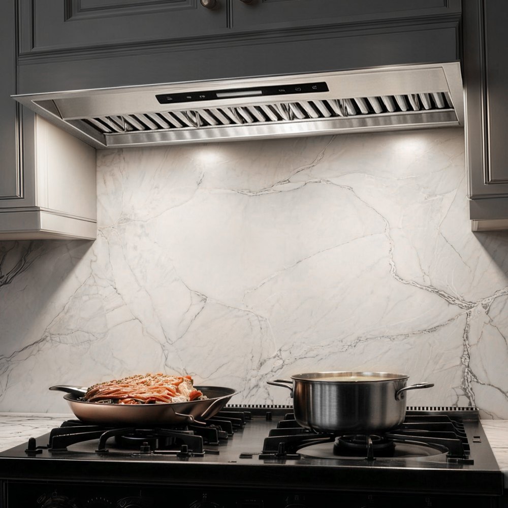 VEVOR Insert Range Hood, 900CFM 4-Speed, 30 Inch Stainless Steel Built-in Kitchen Vent with Touch & Remote Control LED Lights Baffle Filters, Ducted/Ductless Convertible, ETL Listed