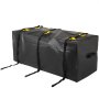 VEVOR cargo carrier bag in black with yellow buckles and black straps for secure storage.
