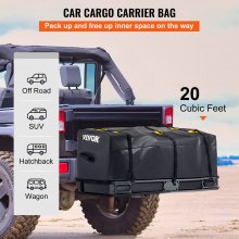 VEVOR Hitch Cargo Carrier Bag, Waterproof 840D PVC, 59"x24"x24" (20 Cubic Feet), Heavy Duty Cargo Bag for Hitch Carrier with Reinforced Straps, Fits Car Truck SUV Vans Hitch Basket